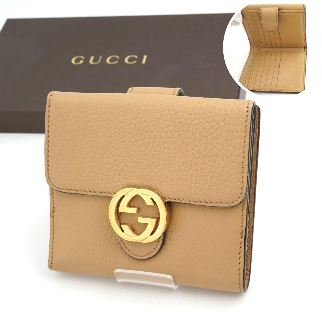 ✨未使用に近い✨　GUCCI ミニ財布　インターロッキング　二つ折り　GGロゴ