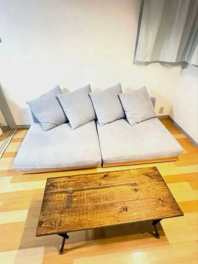 送料込み タンスのゲン ソファー 2人掛け 3人掛け ロータイプ ライトグレー