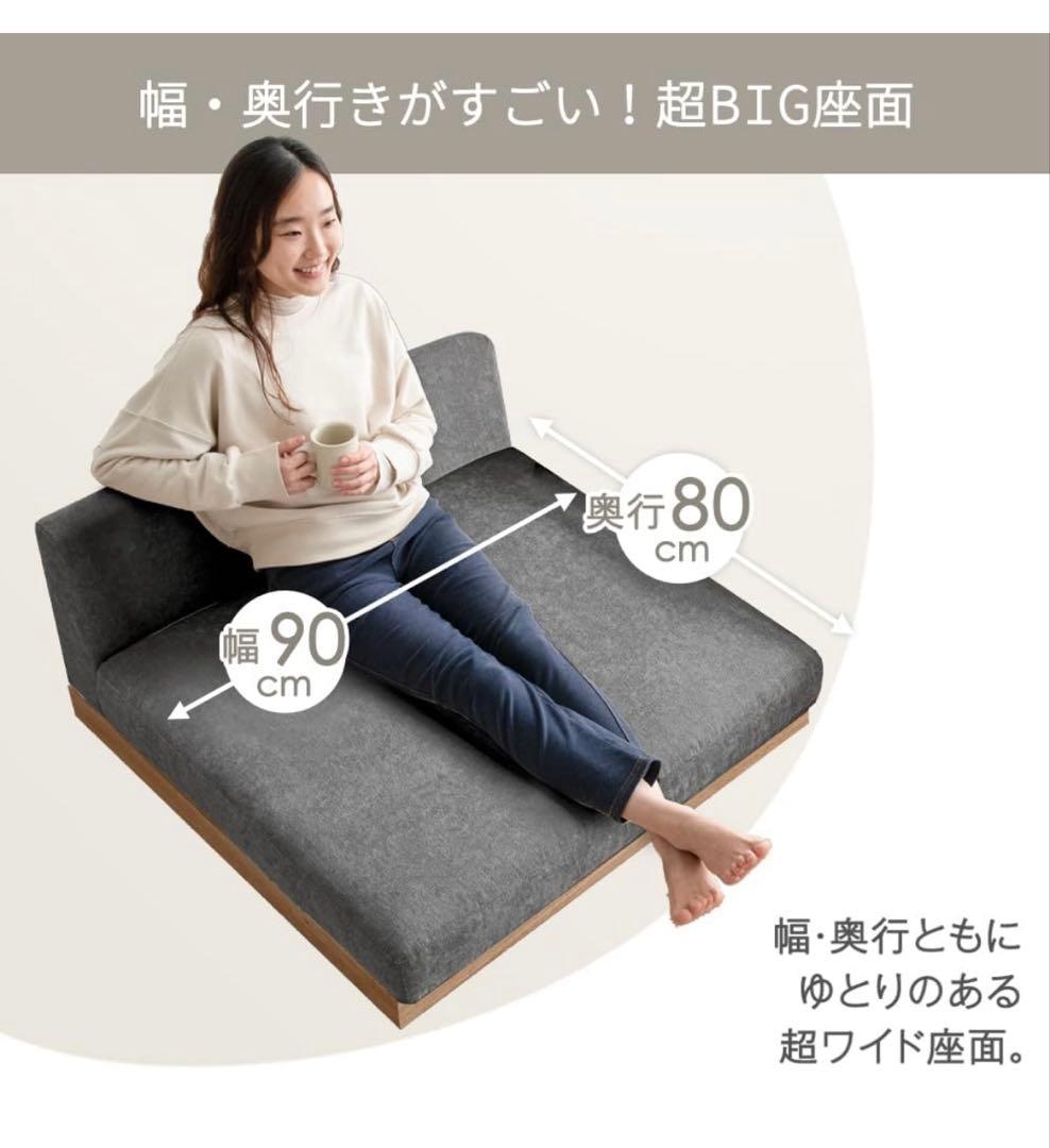 送料込み タンスのゲン ソファー 2人掛け 3人掛け ロータイプ ライトグレー