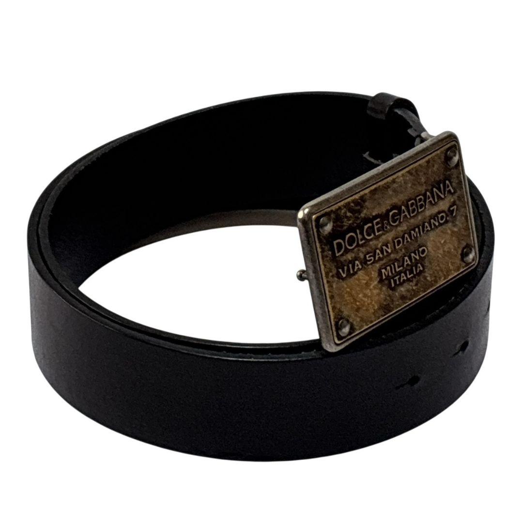 美品✨DOLCE&GABBANA レザーベルト イタリア製 ビッグバックル 本革