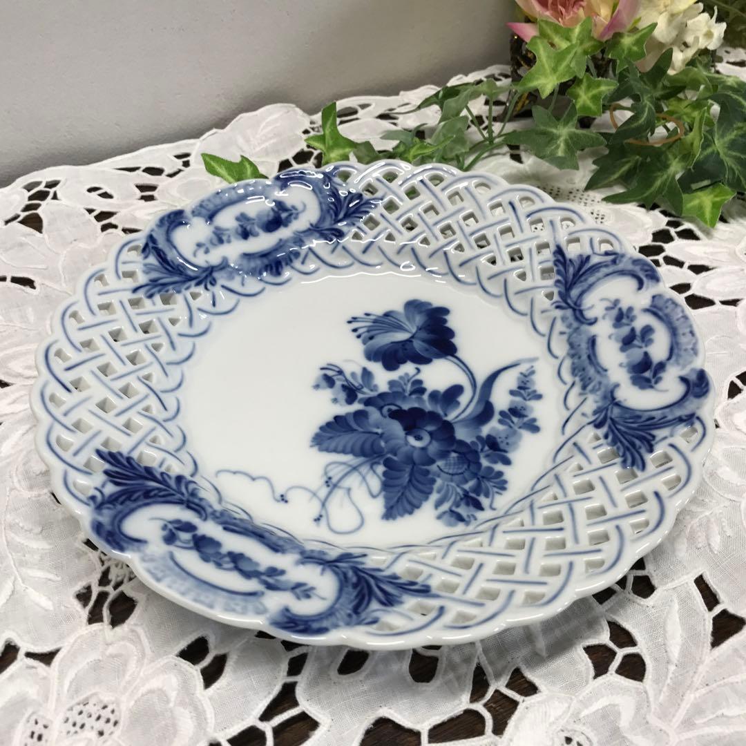 ロイヤルコペンハーゲン　ブルーフラワー　カーブ　オープンワーク皿21cm 一枚