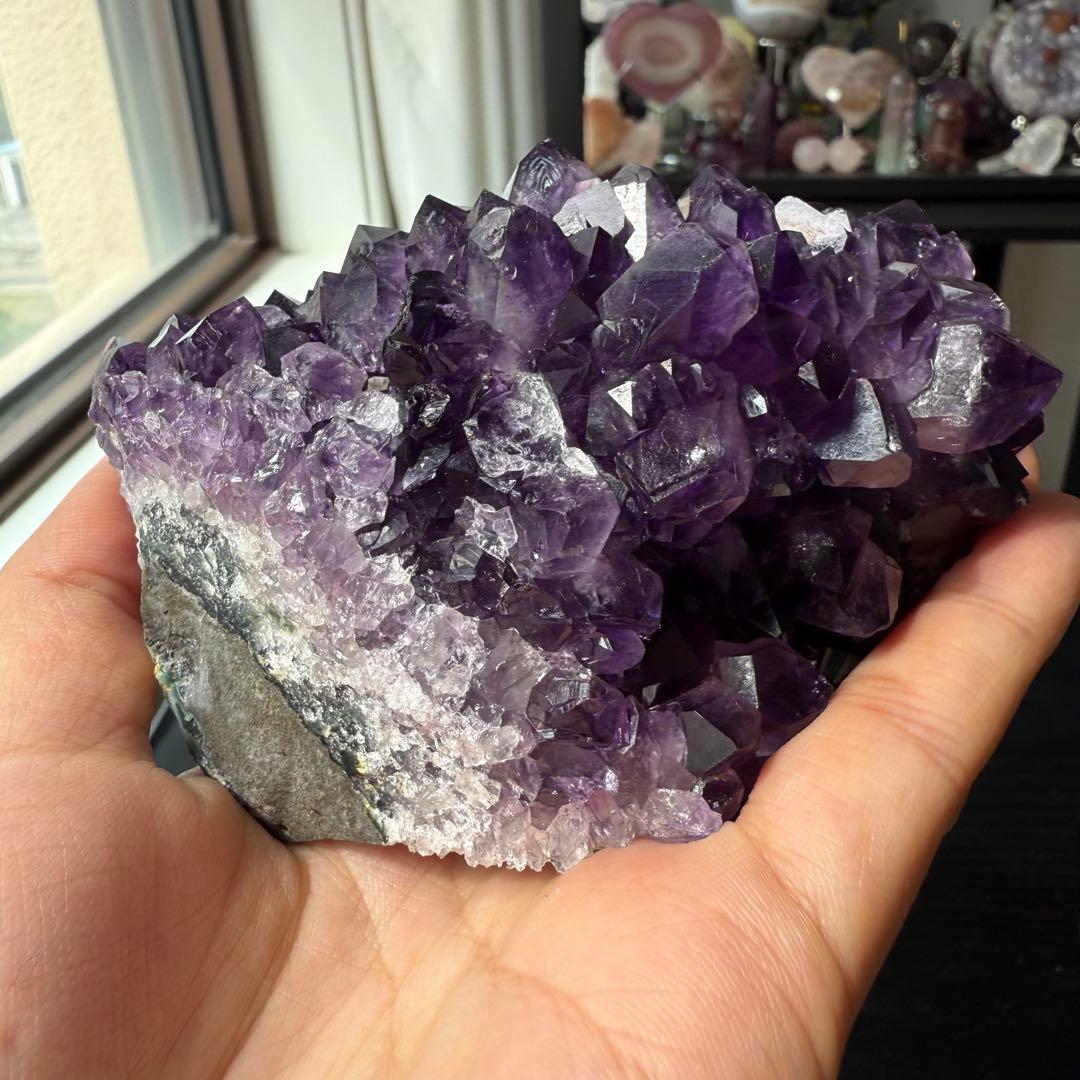 天然石アメジストの原石　置物NO.090713