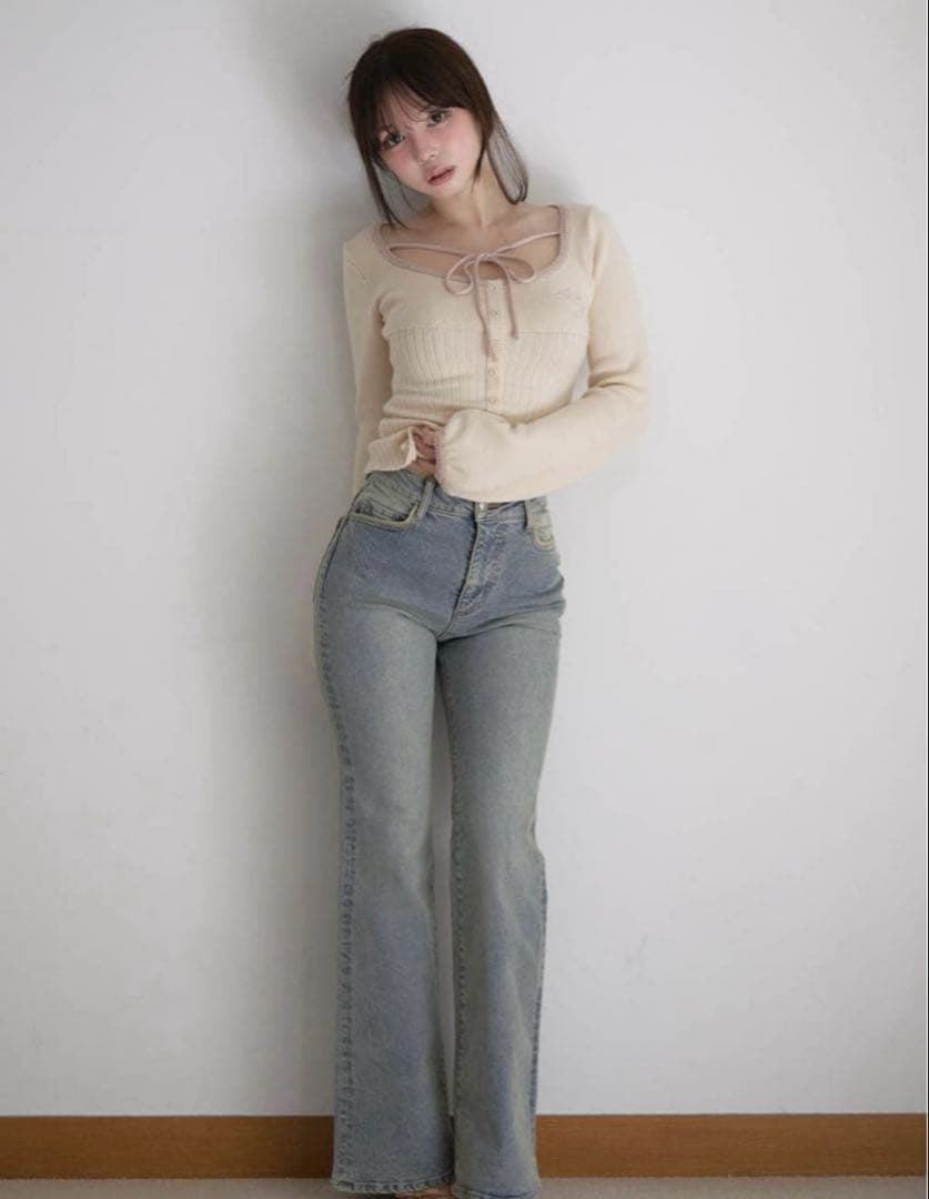 トップス andmary Sonique knit tops ivory