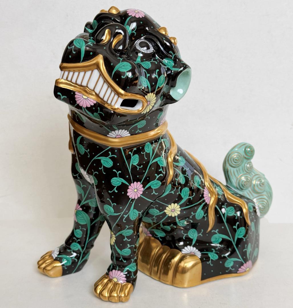 のり様用 ヘレンド 大型25cm 狛犬（L) シノワズリ マスターぺインター作品