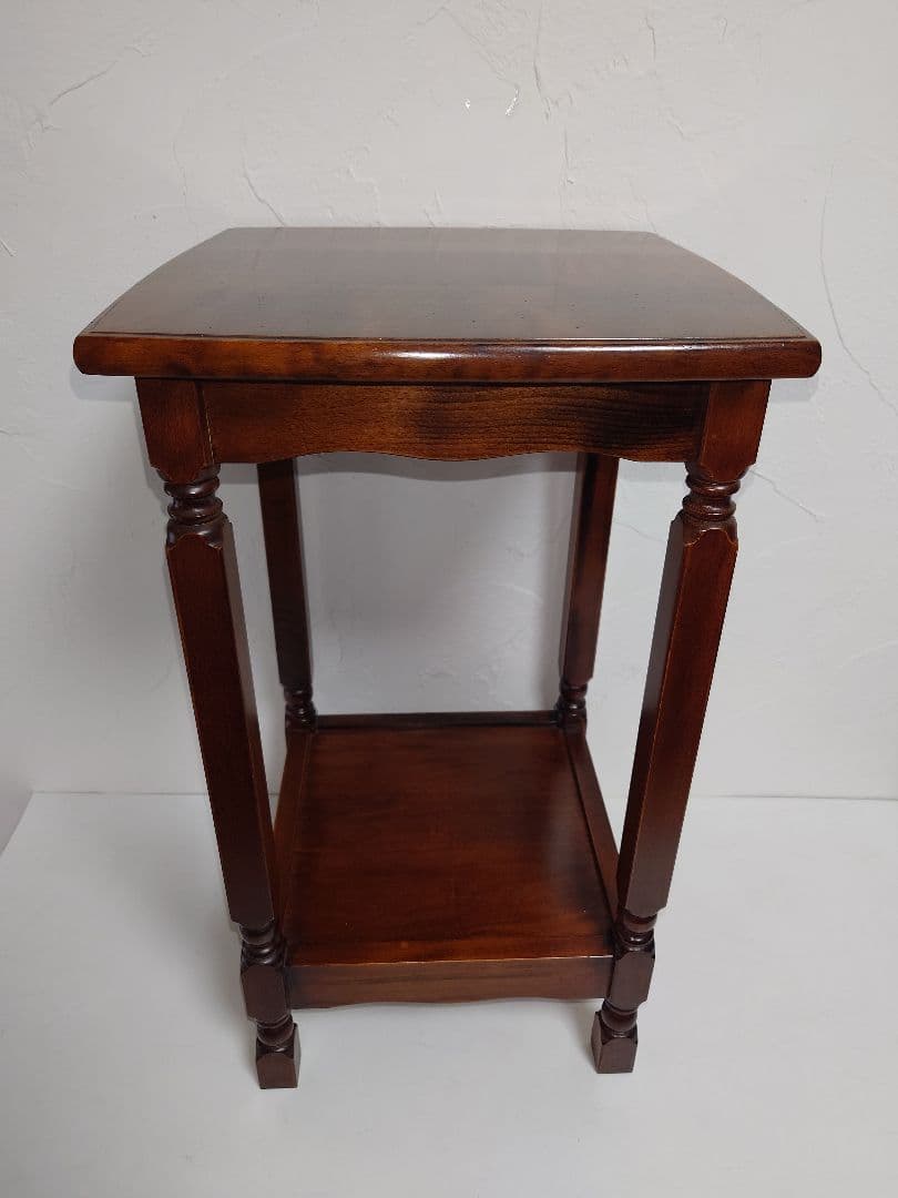 木製 電話台 花台 サイドテーブル 飾り台 収納 台 アンティーク レトロ