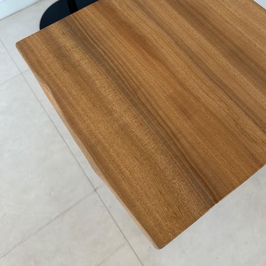 新品☆腰掛け スツール 楠無垢 ナイトテーブル アイアン 花台 電話台 補助椅子