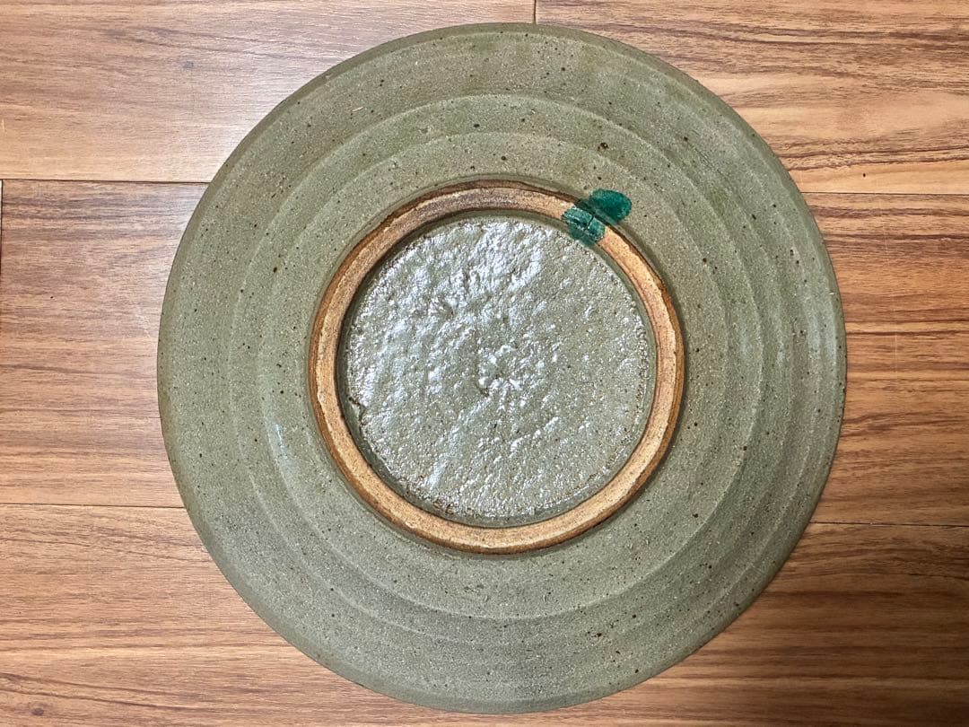 成井立歩　双鳥文赤絵皿　検）益子焼　合田好道　円道寺窯　成井恒雄