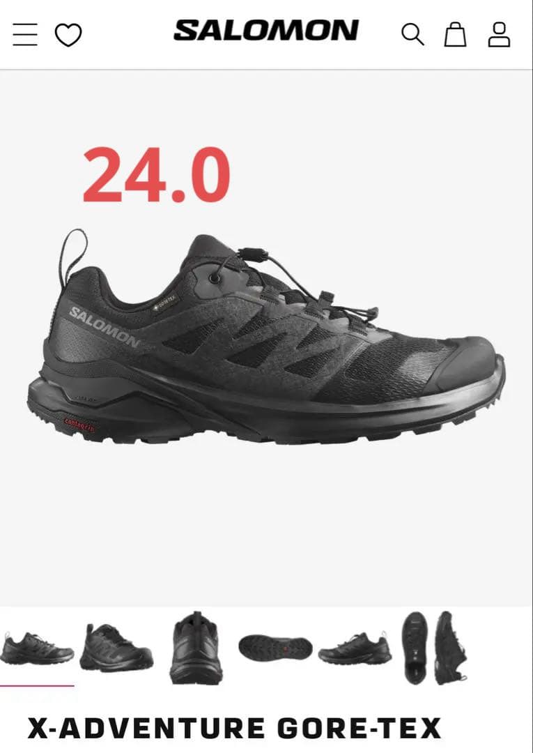 SALOMON X-Adventure Gore-Tex ブラック 24.0