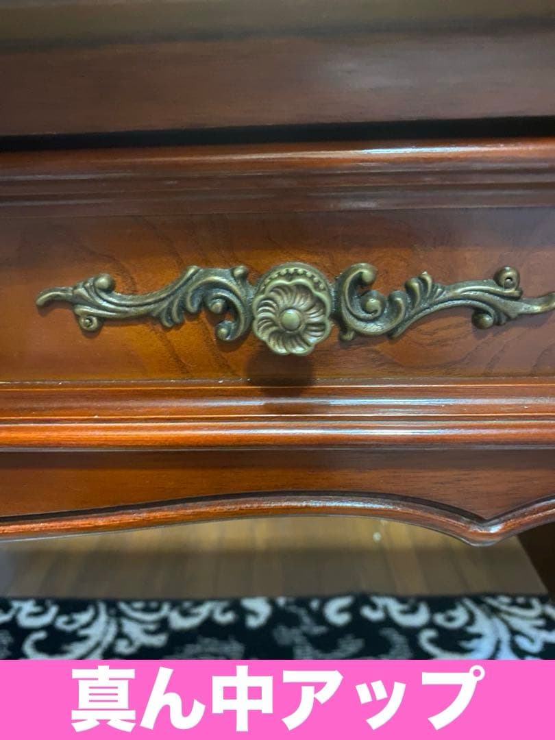 最高級♦️猫脚 彫刻 象嵌♦️希少 アンティーク プレジデント 両袖 デスク♦️重厚
