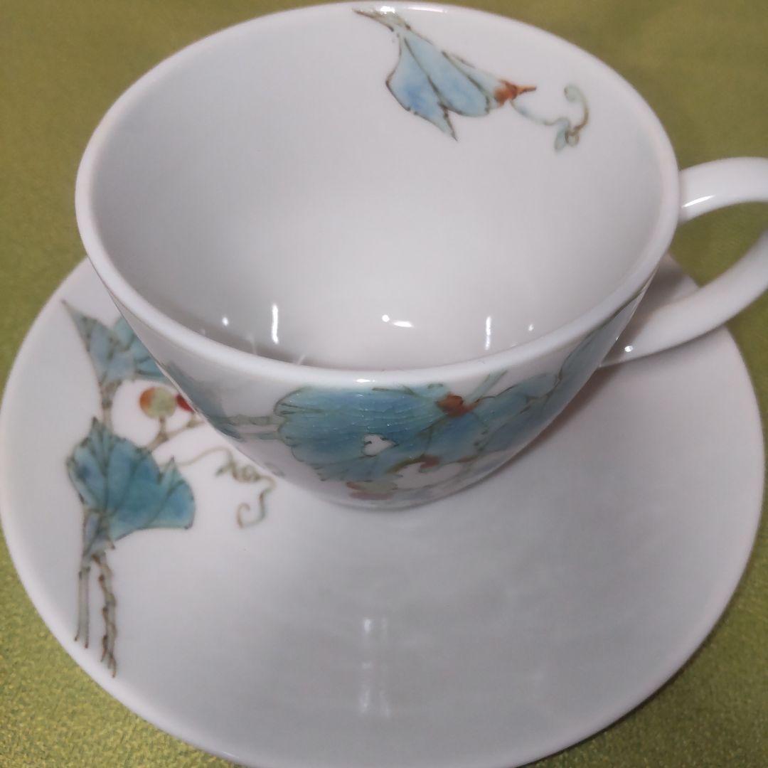 九谷焼 平野由佳 伝統工芸士 由佳 花 カップ&ソーサー 2客 レア 木箱