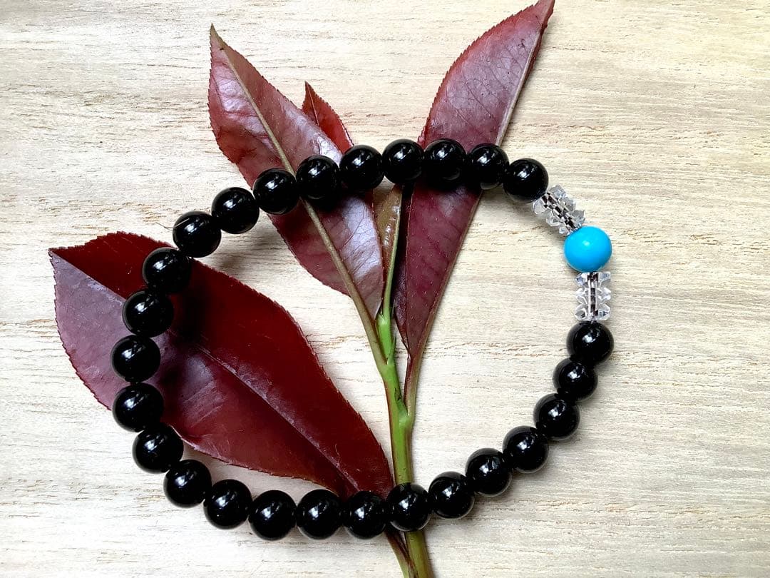 スリーピングビューティーターコイズ‼️国内最高峰黒平水晶*奈留島水晶ブレスレット