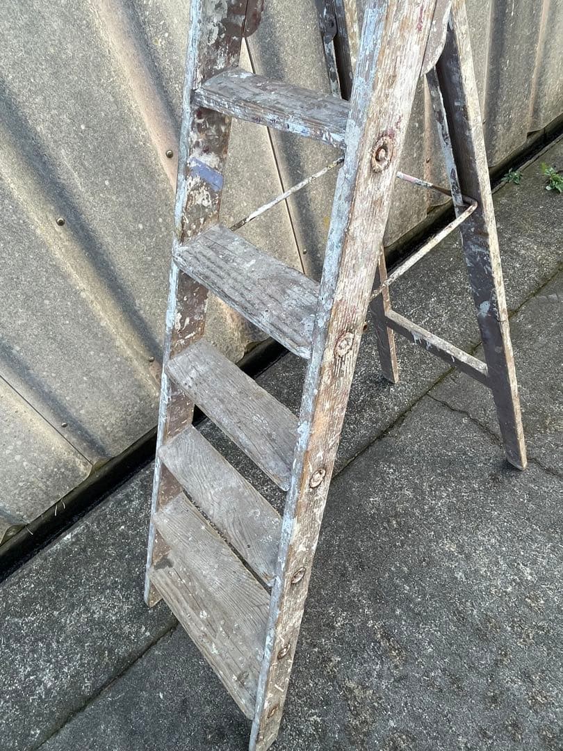 ビンテージ/フランス製/木製/大型/ラダー/脚立/ディスプレイ/店舗什器/①