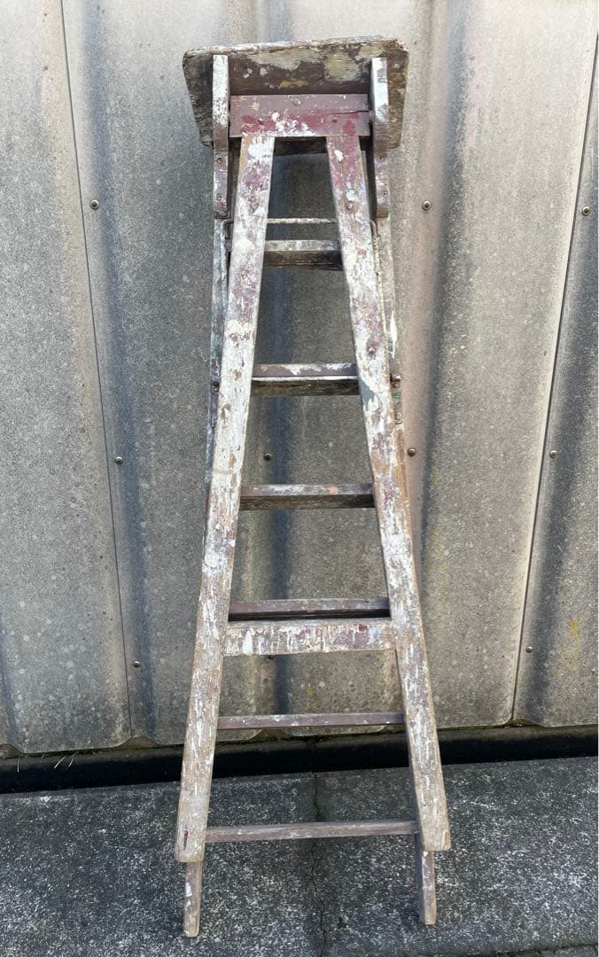 ビンテージ/フランス製/木製/大型/ラダー/脚立/ディスプレイ/店舗什器/①