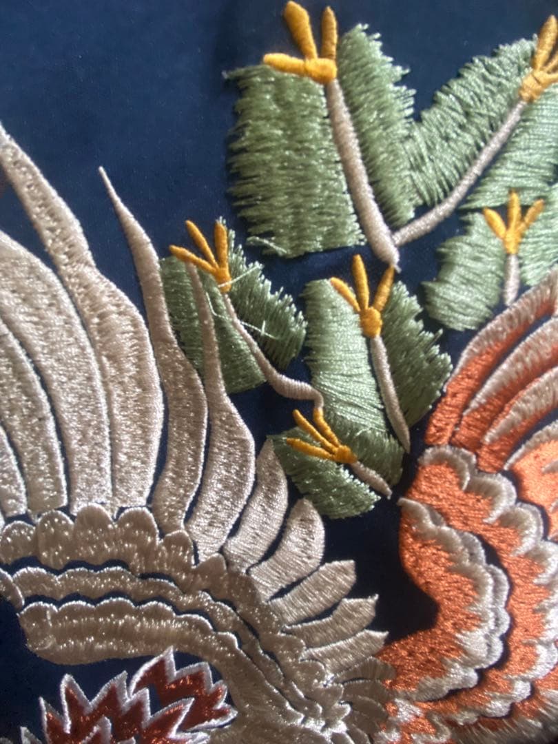 東洋　スカジャージ　初期　S 東洋エンタープライズ　刺繍　鷲　ネイビー　イエロー