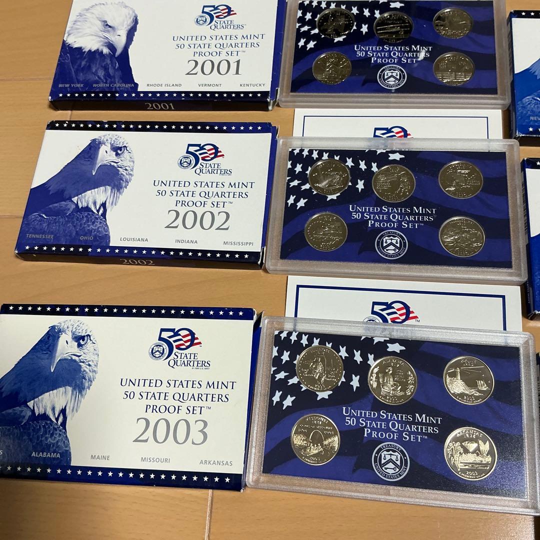 アメリカ　50州　硬貨 プルーフ　コンプリート　1999〜2008年　10年