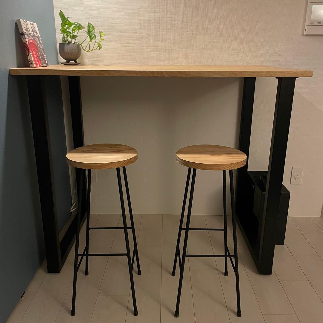 木製ハイスツール 直径28cm 高さ68cm