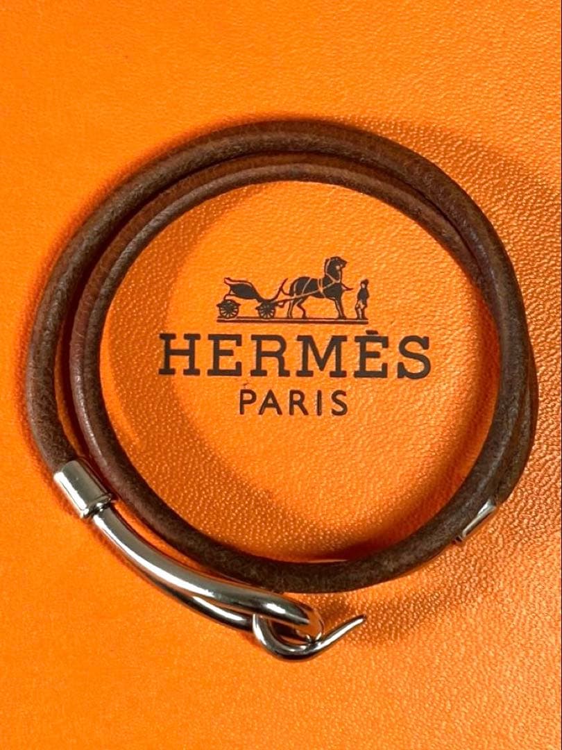 良品　エルメス　ジャンボ　シルバー金具　チョーカー　2連ブレスレット　箱付き