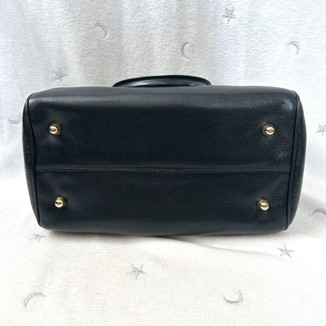 バーバリーズ　ミニボストンバッグ　黒　ゴールド金具　レザー　ノバチェック