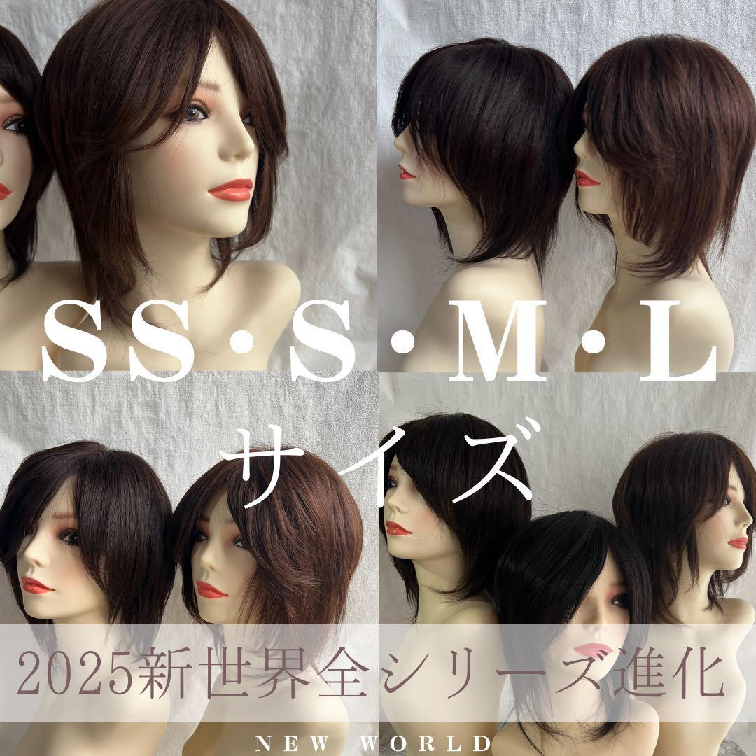 新世界　医療用フルウィッグ高級人毛100% シルクスキン 【総手植え】通気耐久性