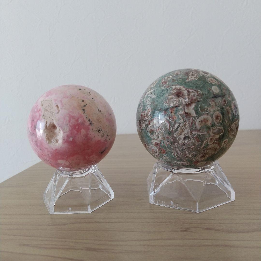 ピンクタンザナイト&千眼瑪瑙 スフィアセット