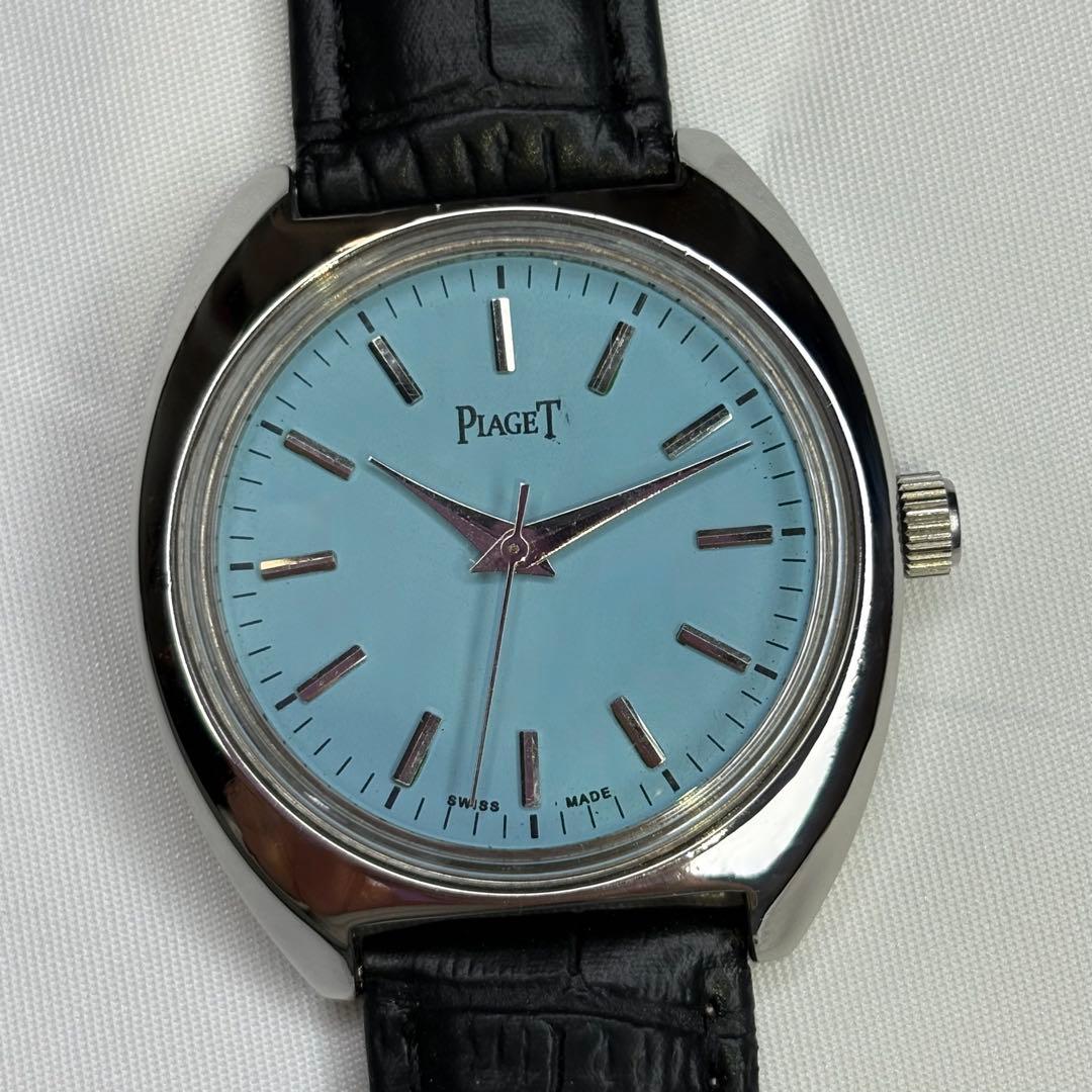 【再出品】 10721 青 【希少・極美品】Piaget 手巻き　ヴィンテージ