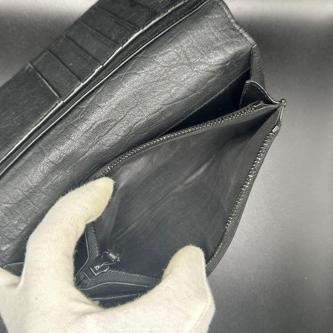 極美品✨　YSL　サンローラン　財布　長財布　折り財布　クロコ　1523