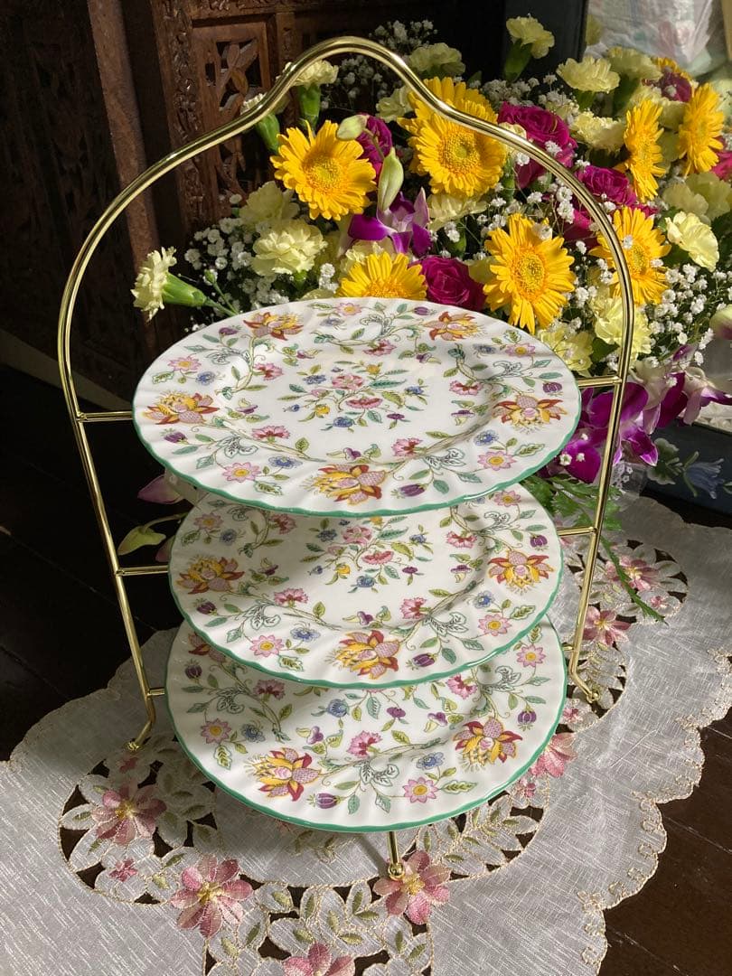 MINTON ミントンハドンホール　アフタヌーンティースタンド3段付