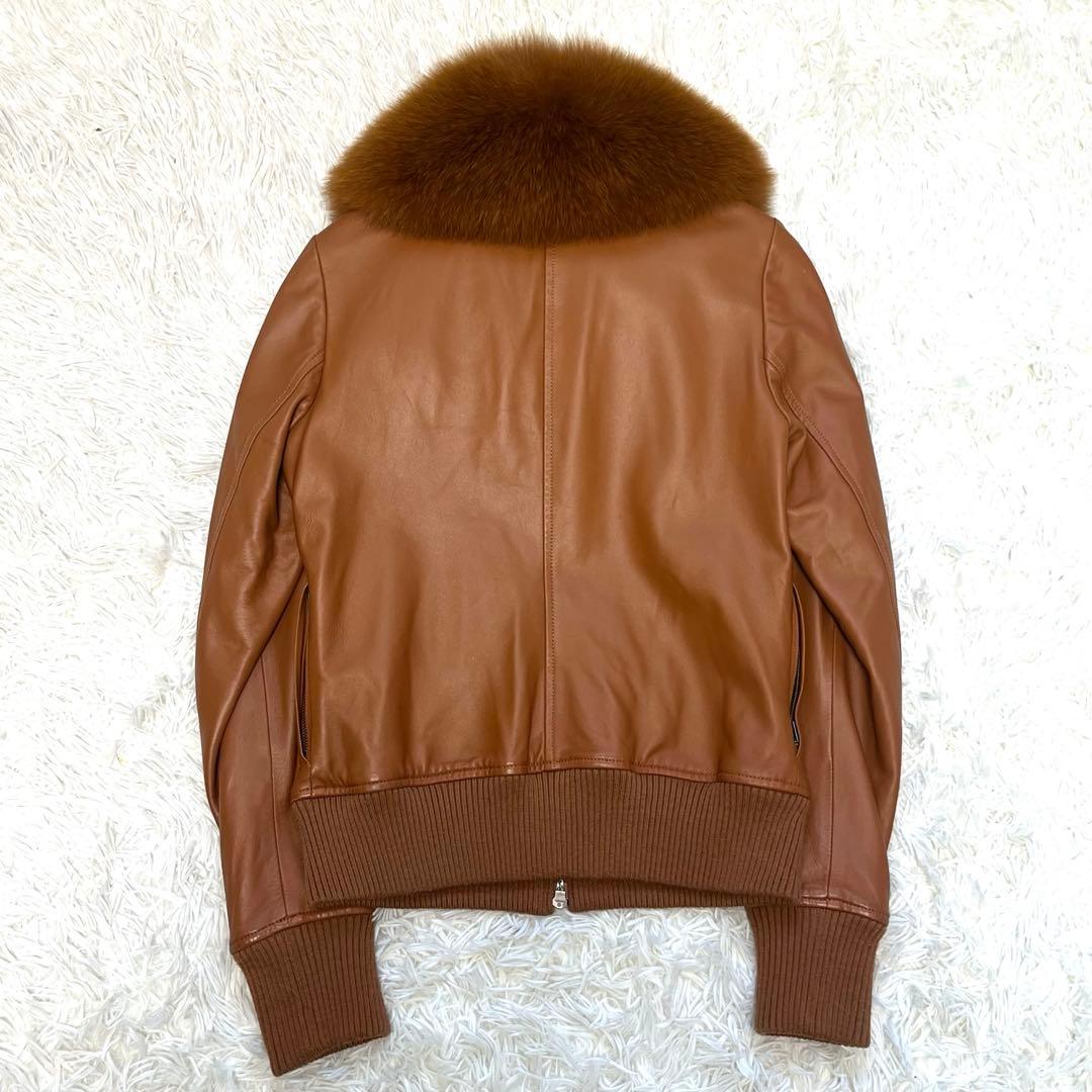 極美品　ロデオクラウンズ　ラムレザー　ジャケット　ブルゾン　フォックスファー