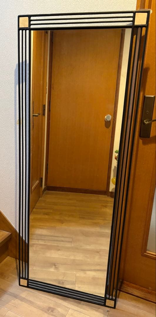 antinew ウォールミラー アイアン 北欧 アンティーク 姿見鏡 壁掛け