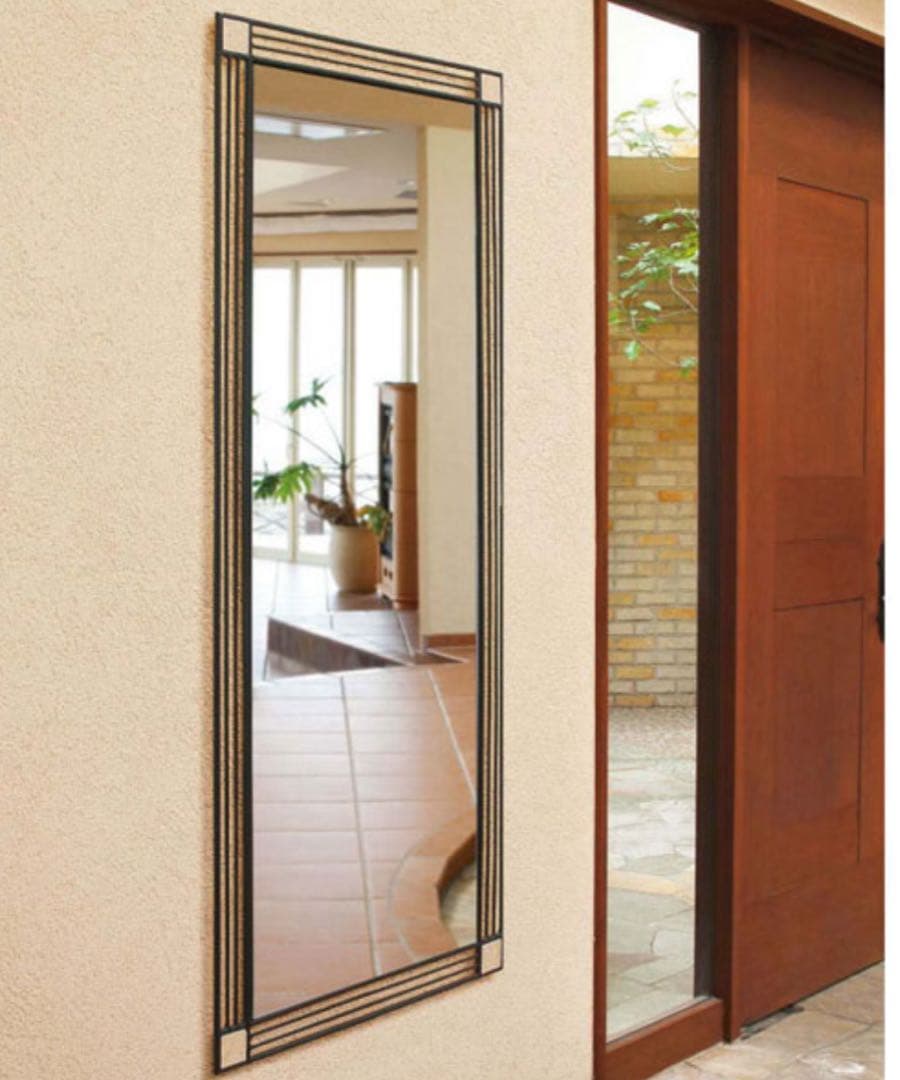 antinew ウォールミラー アイアン 北欧 アンティーク 姿見鏡 壁掛け