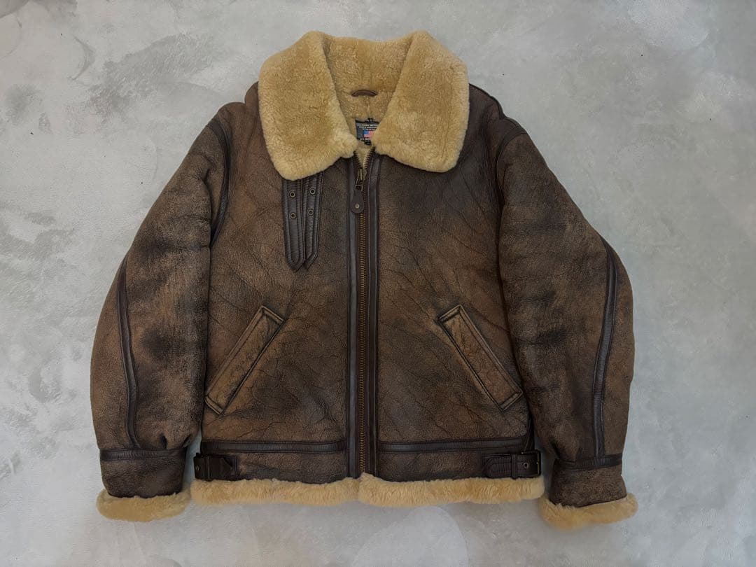 【羊革】 B-3 フライトジャケット リアルムートン Mサイズ 韓国製