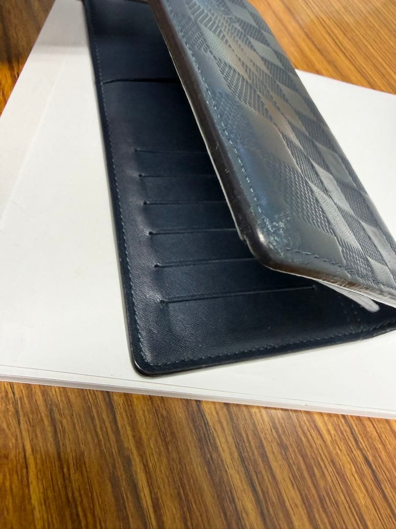 ルイヴィトン ポルトフォイユ ブラザ ダミエ アンフィニ ネイビー 長財布