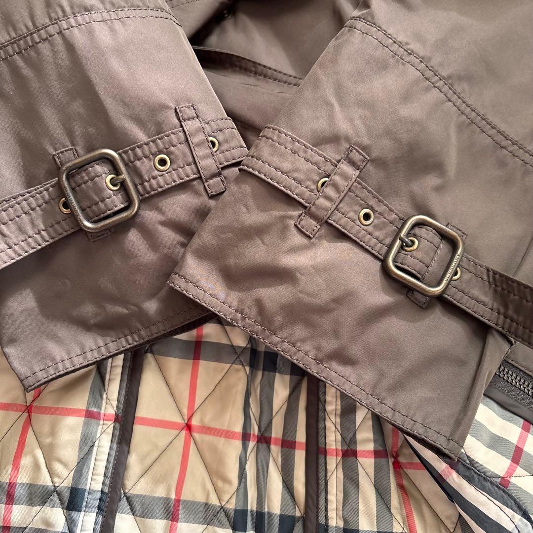 バーバリーロンドン キルティングライナー ベルト付 ロングコート L 3way
