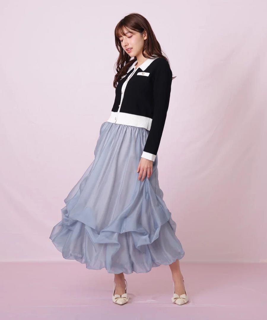 JILL by JILL STUART シアータックバルーンスカート ブルー