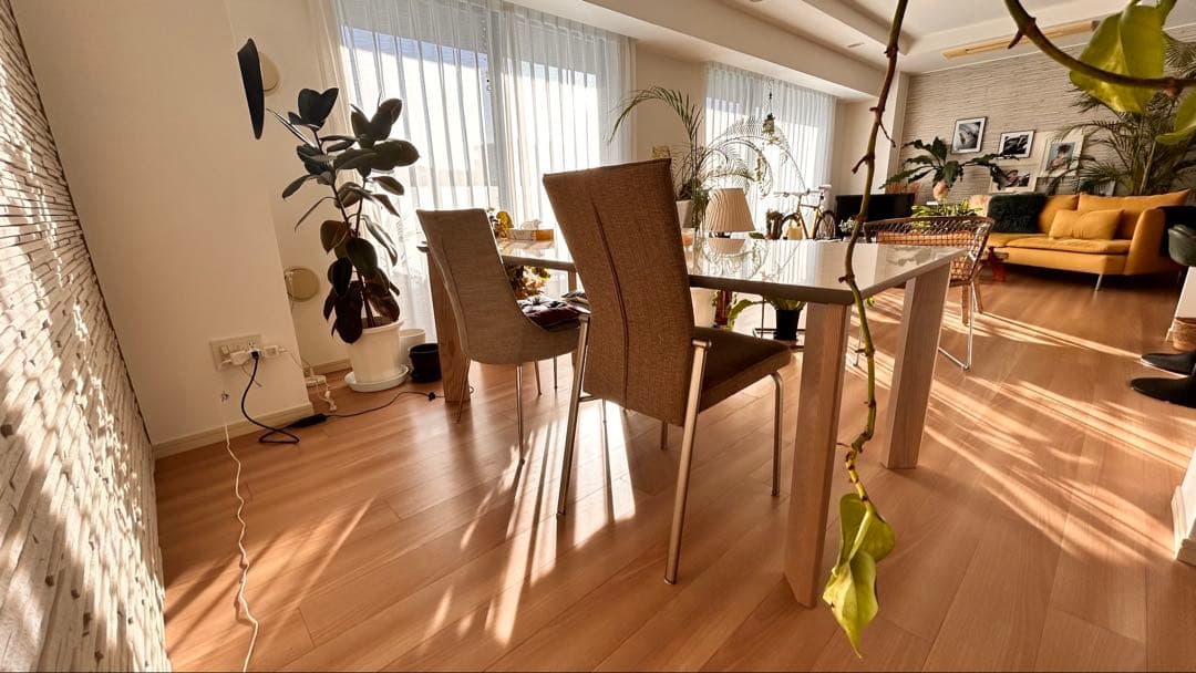 shi-na大川家具マーブル柄ダイニングテーブル180サイズ　【注意】脚