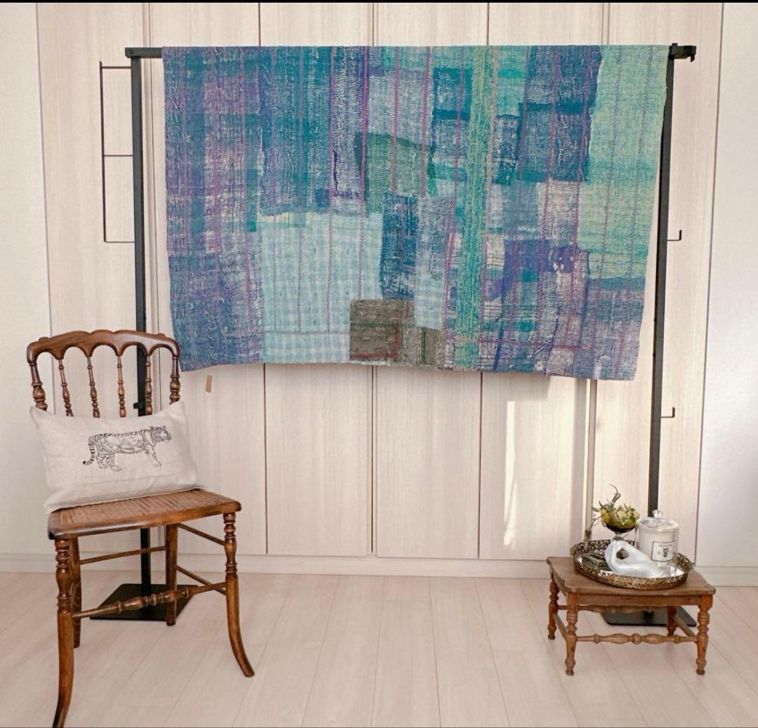 インド製ヴィンテージカンタ38 ラリーキルト ブルー グリーン オレンジ