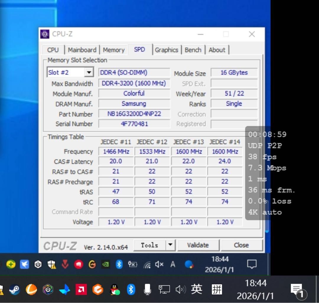 Colorful DDR4 16GBx2 3200MHz SO-DIMM メモリ