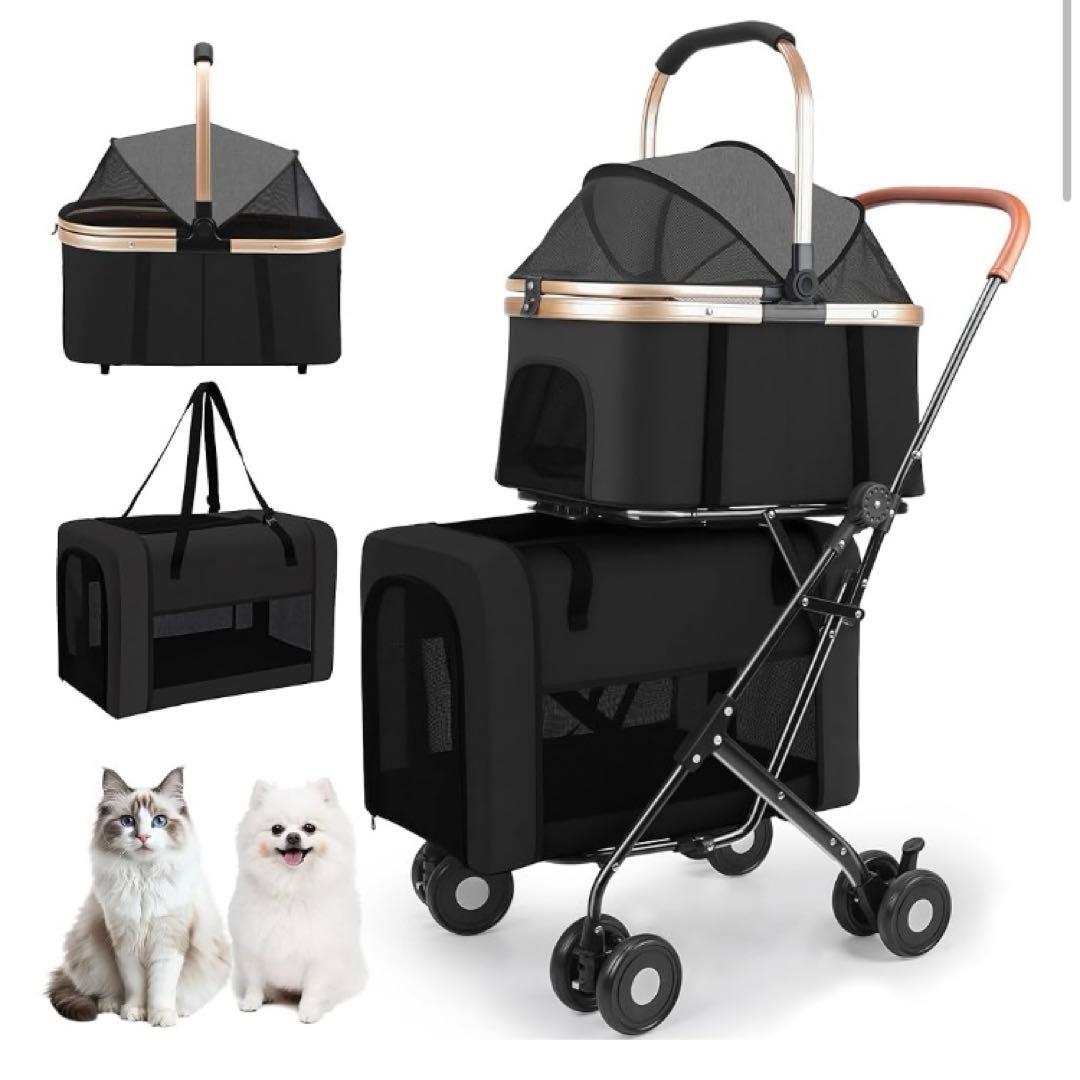 新品　ペットカート 分離型 大容量 折りたたみ式 犬用 カート前輪360°回転