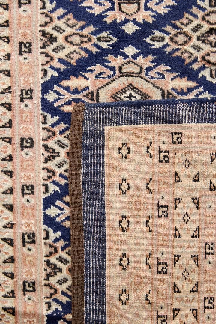 ヴィンテージラグ　トライバルラグ　パキスタン絨毯（129cm×75cm）青　紺