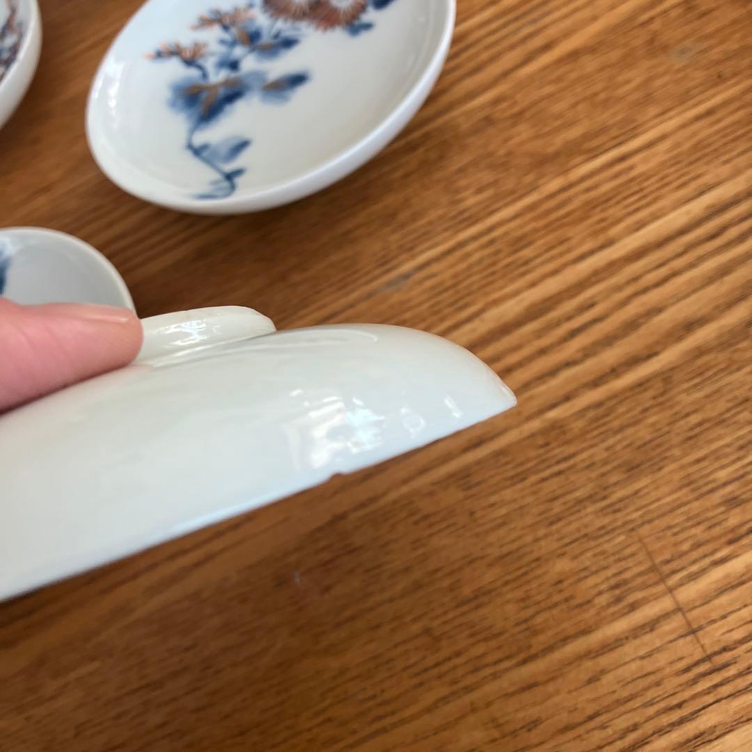 江戸後期　染付菊紋皿17客 箱付き　2枚欠け