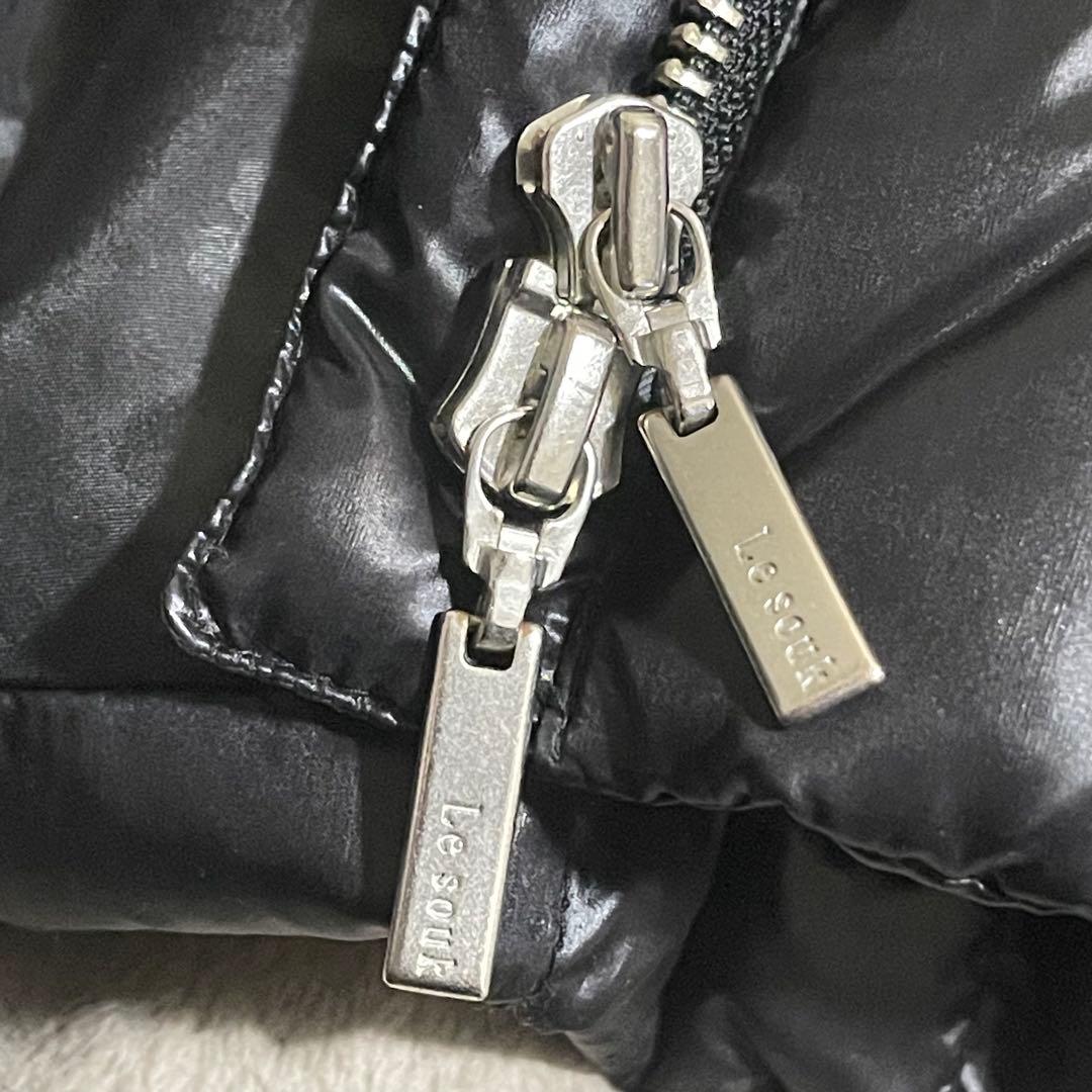 平成ギャル y2k　光沢　リアルファー付きダウン　黒　グランジ　パーカー　お兄系