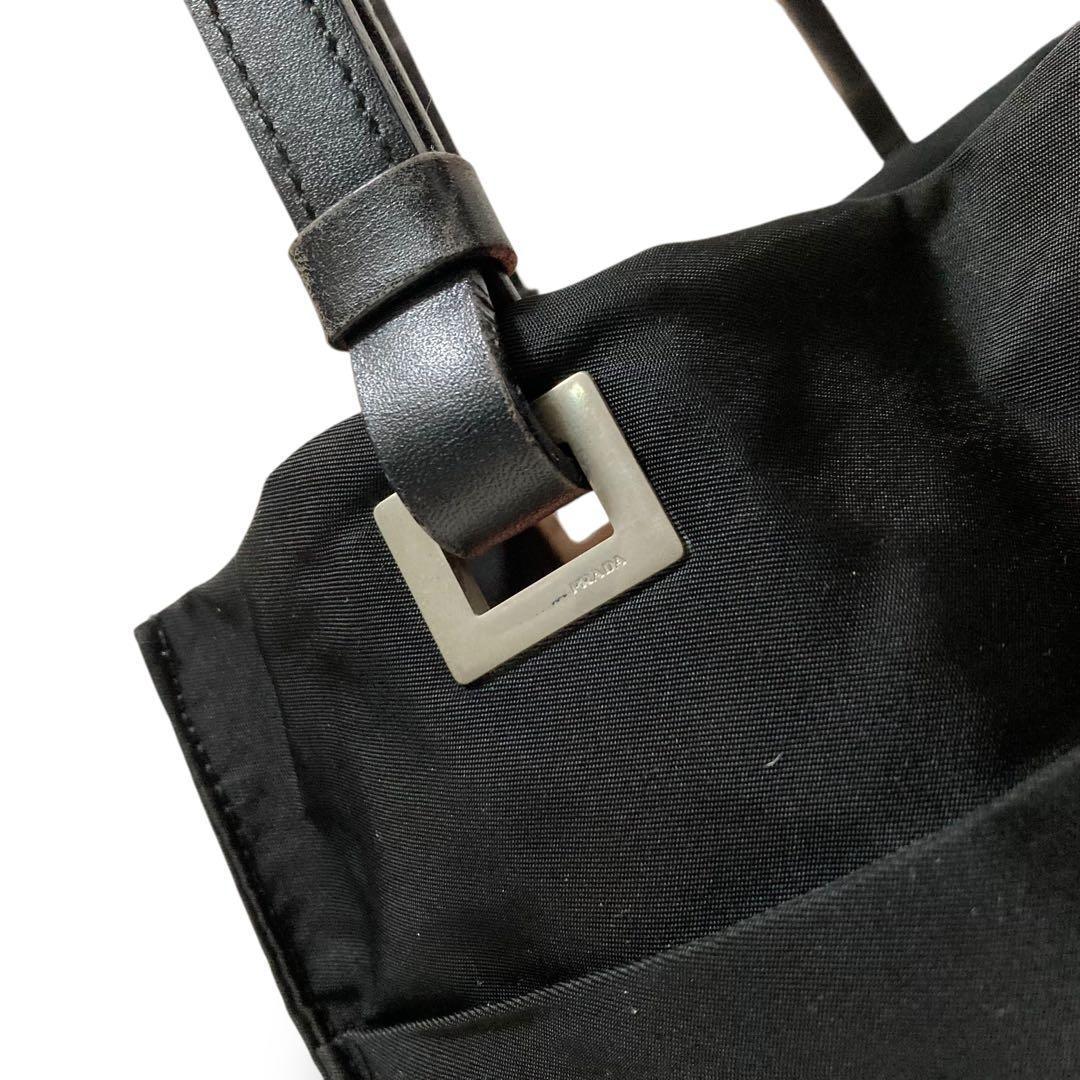 【美品】プラダ　テスート　ショルダートートバッグ　ナイロン　三角ロゴ　ブラック