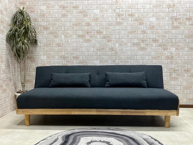 ソファーベッド　ソファ　コーデュロイ　ダークグレー　北欧風　新品