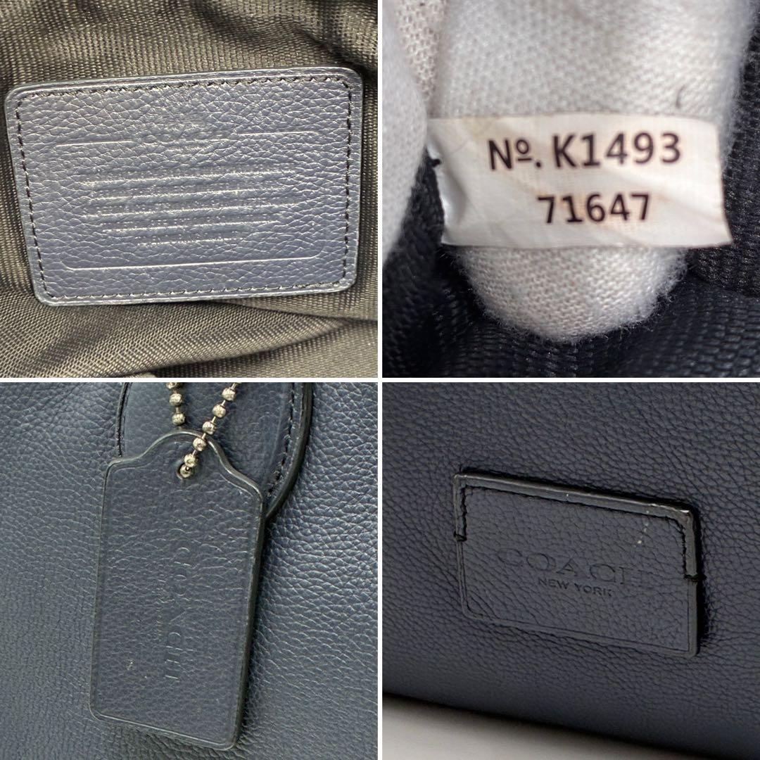 【希少・最高級】コーチ マーサー リファインドぺブルレザー トートバッグ 紺色