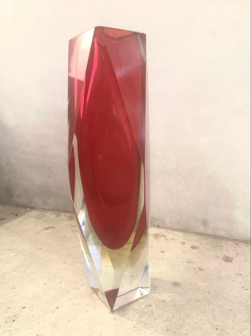 イタリア製　ムラーノガラスクリスタル花瓶