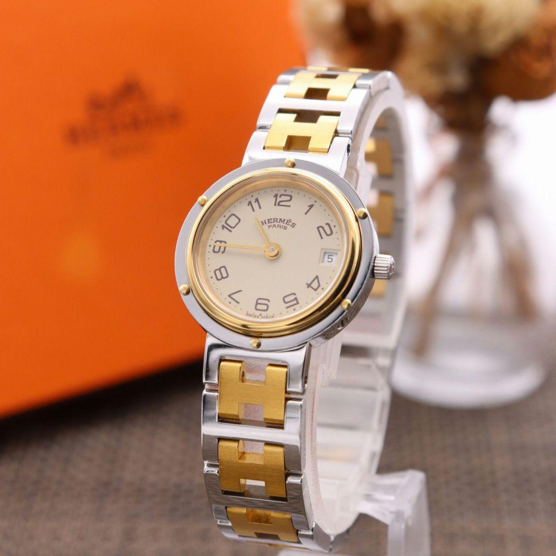 正規品【新品電池】HERMES クリッパー/人気モデル 美品 コンビ 動作良好