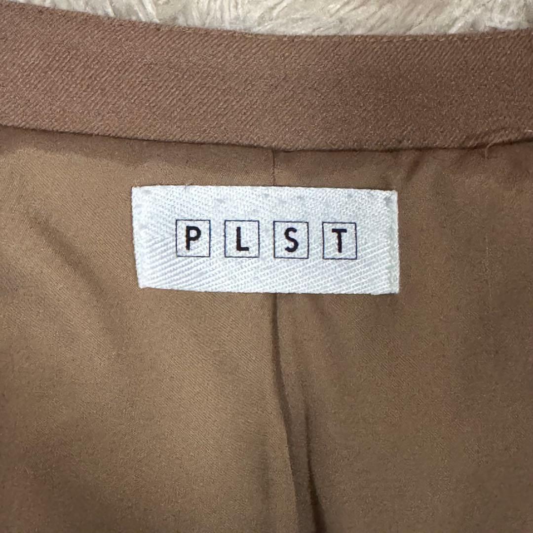 【洗えるスーツ】PLST セットアップ パンツスーツ 上L 下M キャメル 秋冬