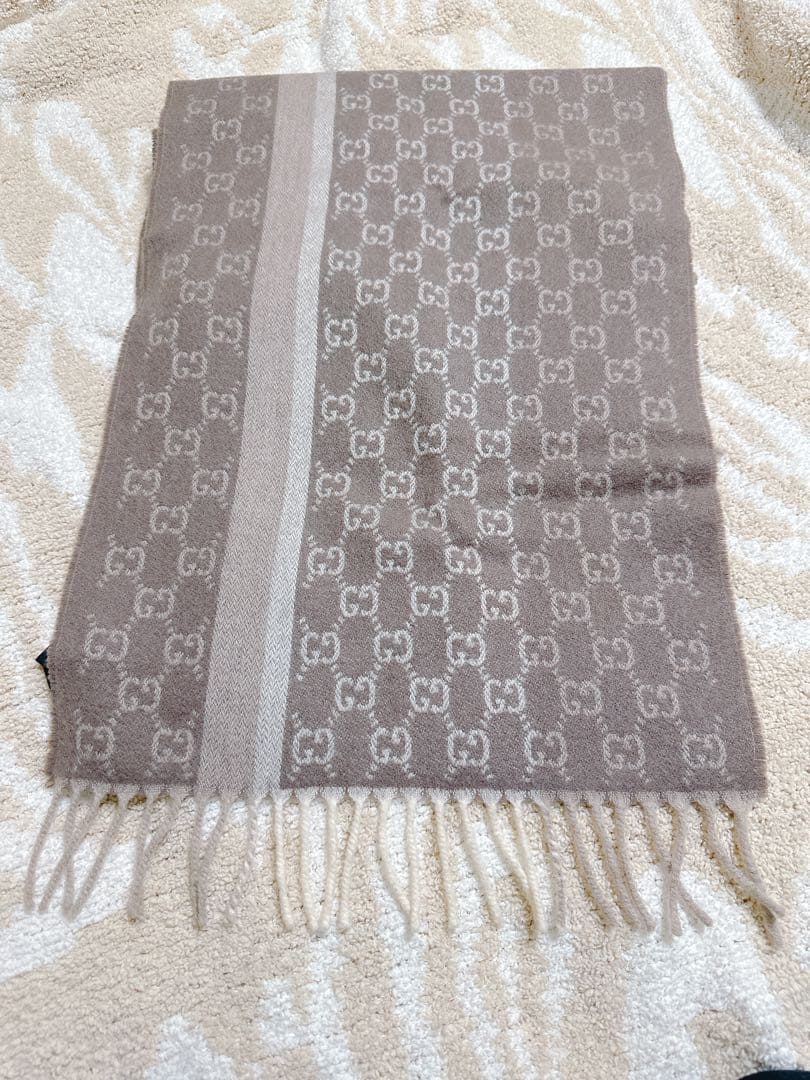 GUCCI カシミヤ&ウールマフラー