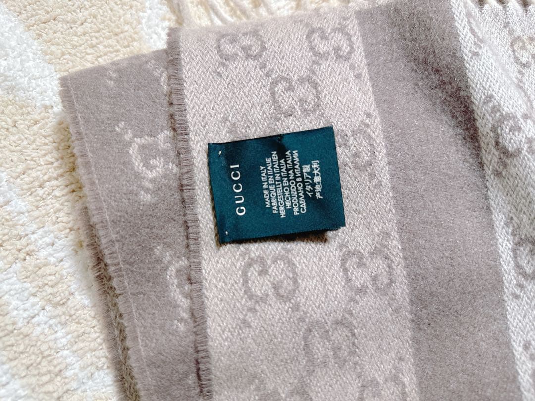 GUCCI カシミヤ&ウールマフラー