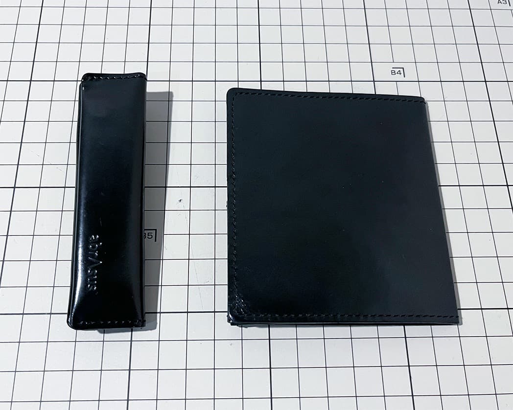 abrAsus 小さい小銭入れ＋薄いマネークリップ ブラック セット